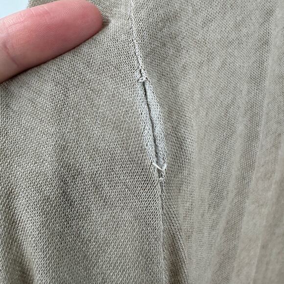 Cherishh Tan Scoop Neck Roll Tab Sleeve Lace Trim Boho Shift Dress Size Medium - Picture 4 of 9